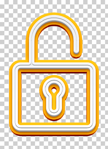 Icono de candado Icono de candado Icono de elementos diversos, Amarillo, Línea, Símbolo, Rectángulo, Seguridad png